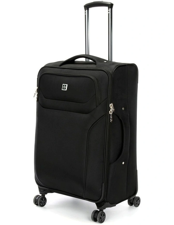 Swiss Suitcase TSA Lock 8-Wheel Travel Luggage Black image 2