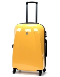 Swiss Suitcase TSA Lock 8-Wheel Travel Luggage Yellow