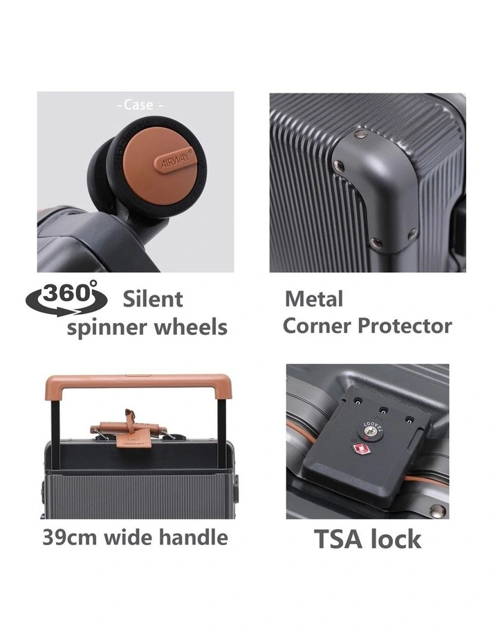 AIRWAY Titan Plus- Aluminium Frame Suitcase Medium Check-In Luggage 24 Inch image 7