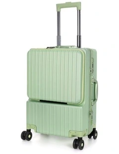 Swiss Aluminium Suitcase TSA Lock 8-Wheel Travel Luggage in Green