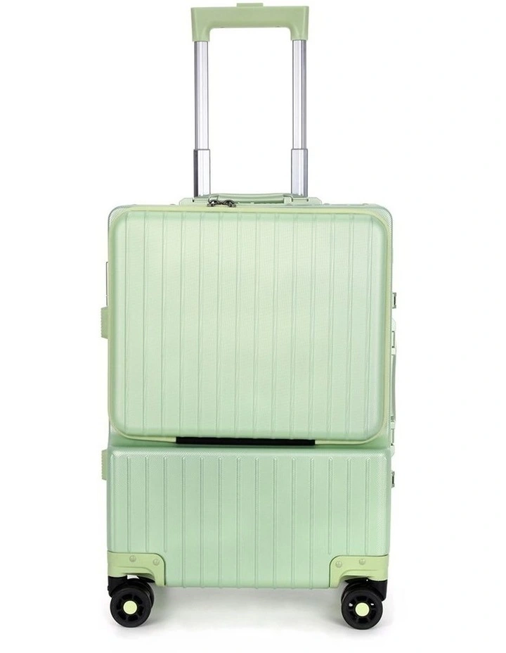 Swiss Aluminium Suitcase TSA Lock 8-Wheel Travel Luggage in Green image 2