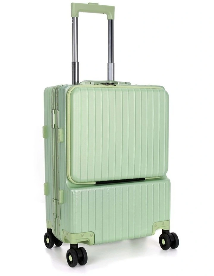 Swiss Aluminium Suitcase TSA Lock 8-Wheel Travel Luggage in Green image 3