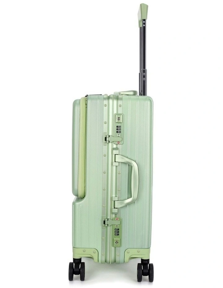 Swiss Aluminium Suitcase TSA Lock 8-Wheel Travel Luggage in Green image 5