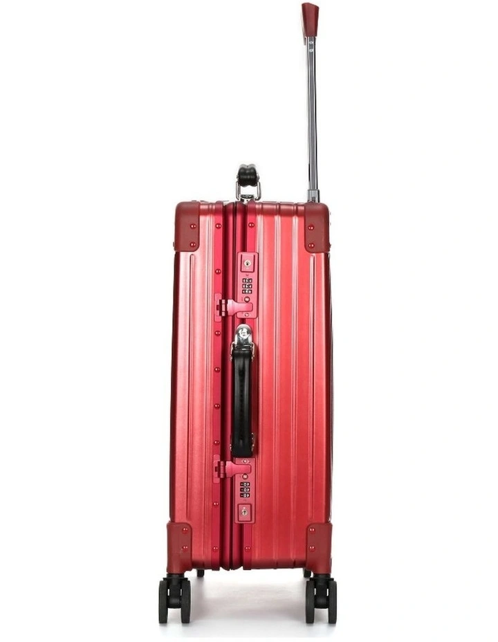 Swiss Aluminium Suitcase TSA Lock 8-Wheel Travel Luggage in Red image 3