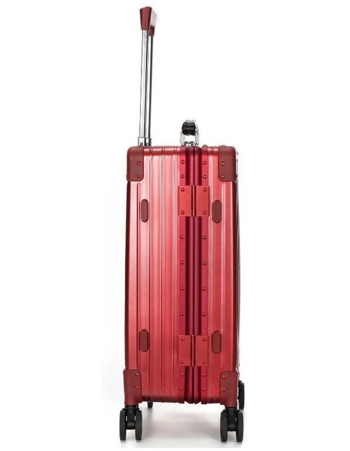 Swiss Aluminium Suitcase TSA Lock 8-Wheel Travel Luggage in Red image 4