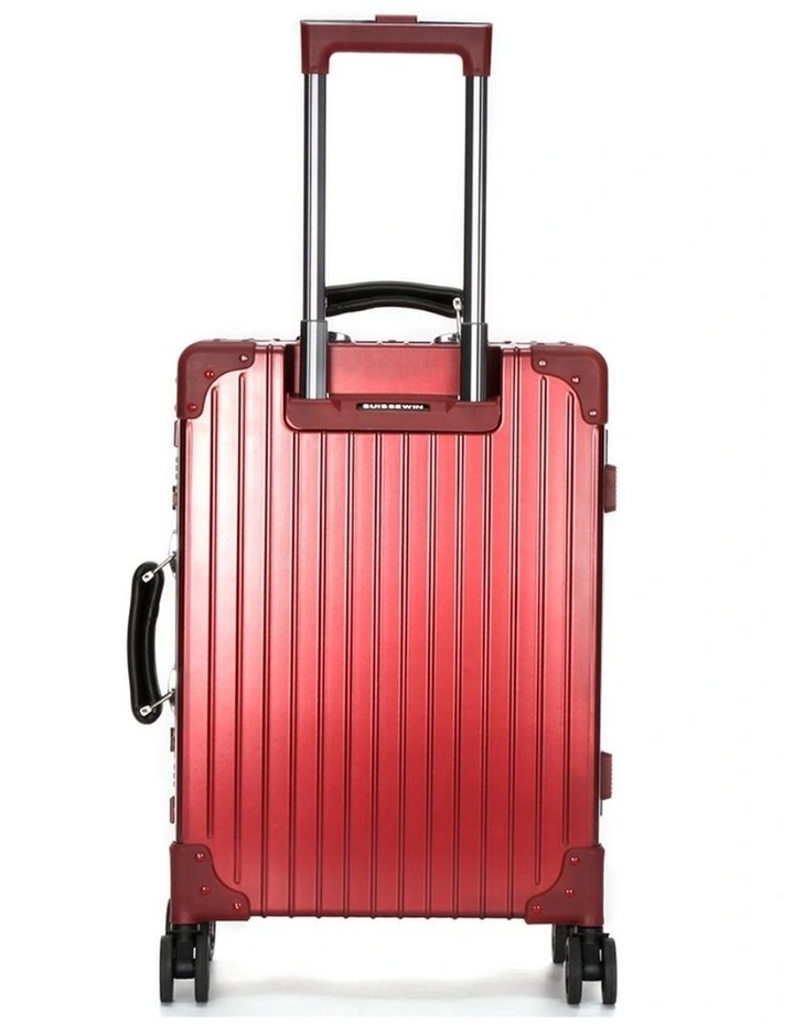 Swiss Aluminium Suitcase TSA Lock 8-Wheel Travel Luggage in Red image 6
