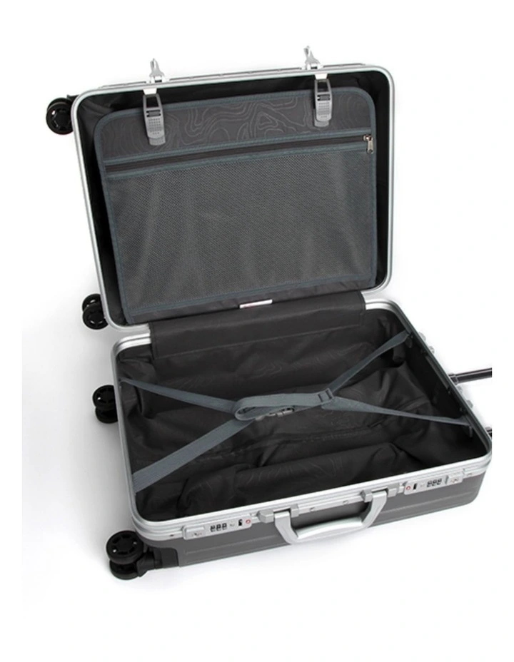 Swiss Aluminium Suitcase TSA Lock 8-Wheel Travel Luggage in Red image 7