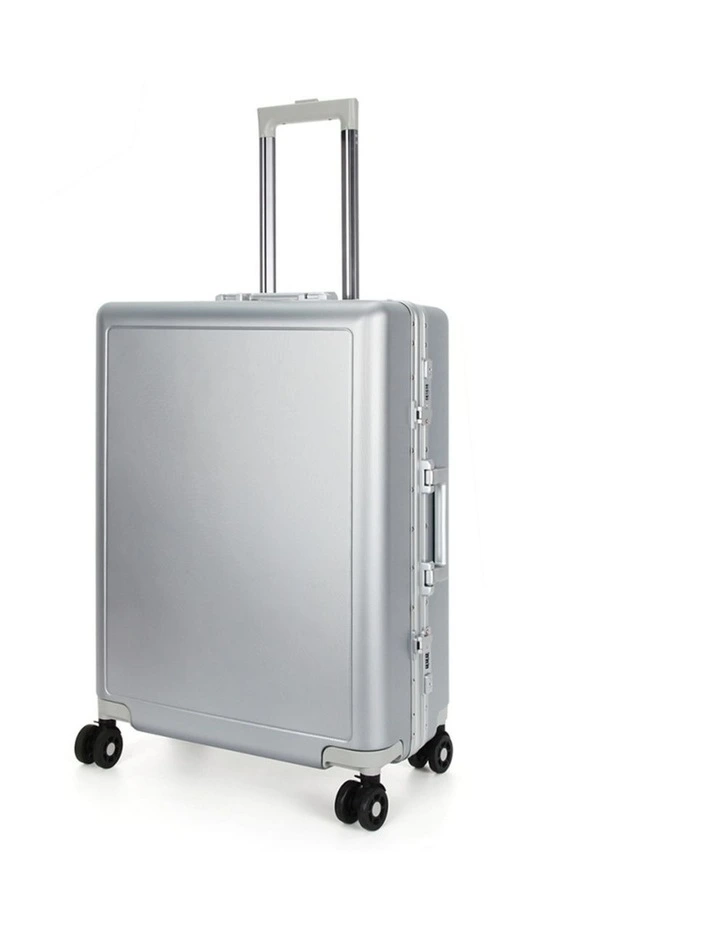 Swiss Aluminium Suitcase Travel Luggage Silver image 1