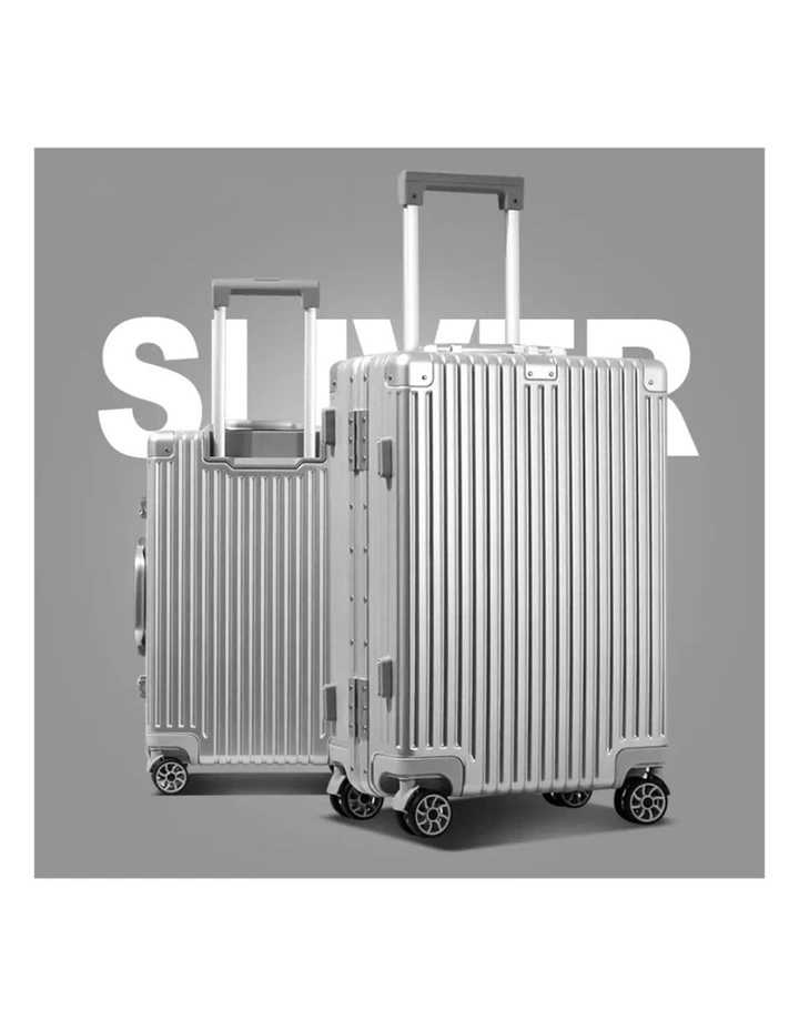Bopai Aluminium Suitcase Travel Luggage Silver image 2