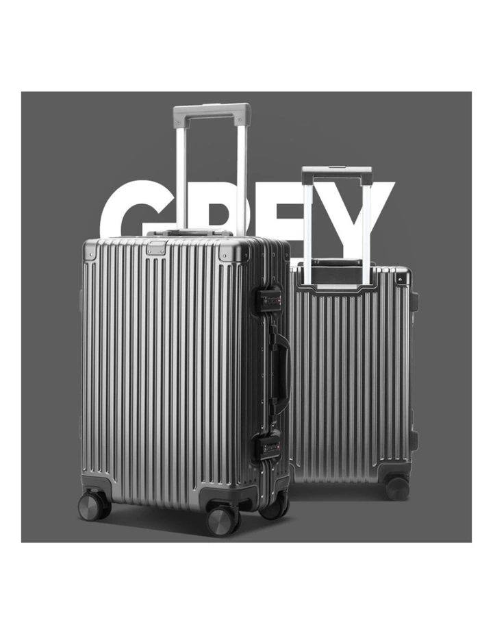 Bopai Aluminium Suitcase Travel Luggage Grey image 2