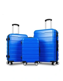 3PCS Luggage Suitcase Trolley Set Hard Case Travel Storage TSA Lock Sparco Elite Blue