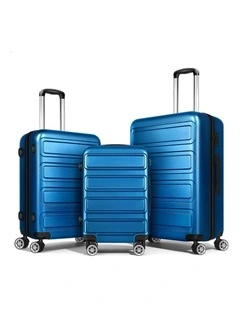 Luggage 3PCS Set Suitcase Trolley TSA Carry on Hard Case Blue