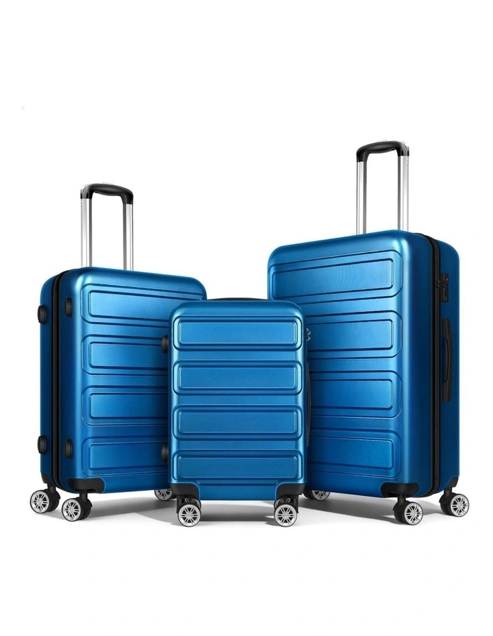 Luggage 3PCS Set Suitcase Trolley TSA Carry on Hard Case Blue image 1