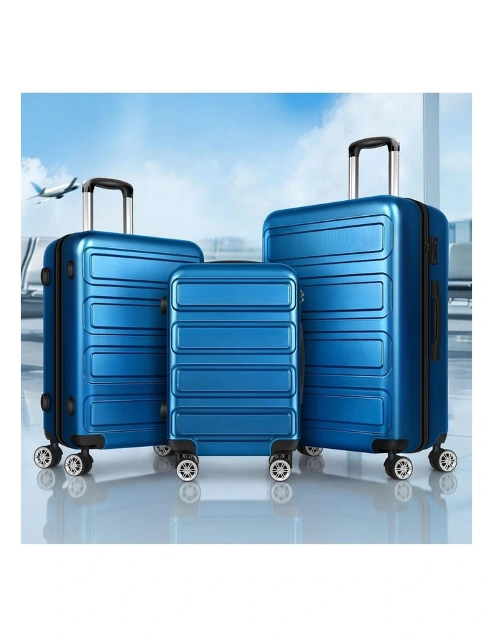 Luggage 3PCS Set Suitcase Trolley TSA Carry on Hard Case Blue image 7