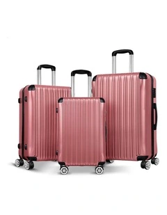Luggage 3PCS Set Suitcase Trolley TSA Carry on Hard Case Pink