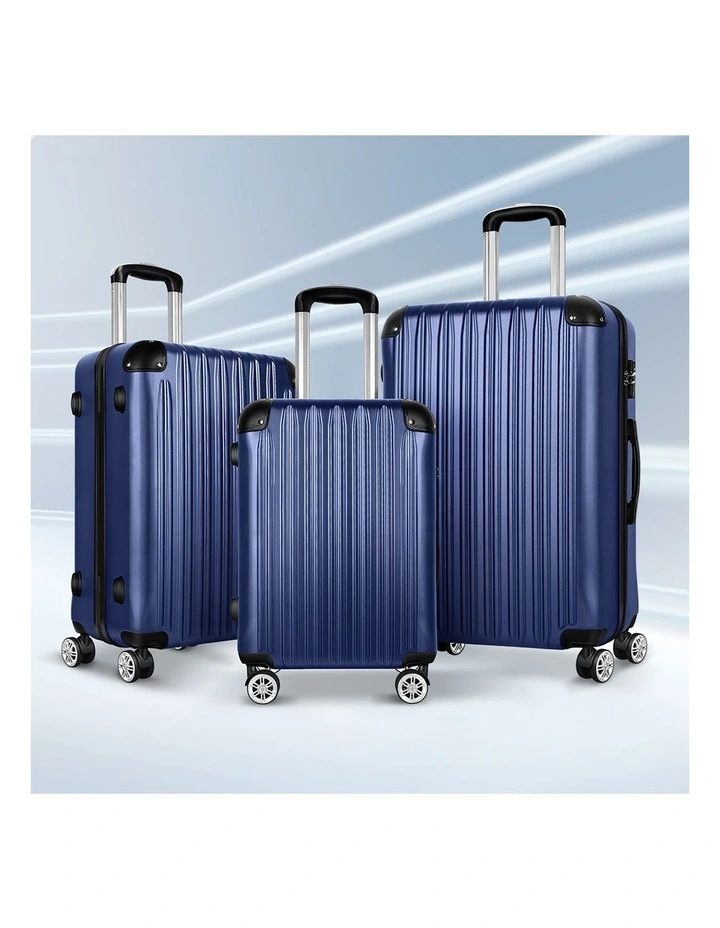 3PCS Luggage Suitcase Trolley Set Hard Case Travel Storage TSA Lock Voyage Pro Navy image 6