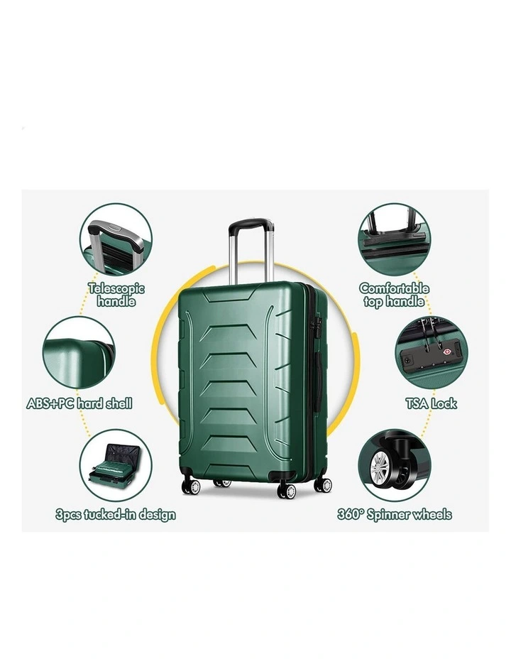 3PCS Luggage Suitcase Trolley Set Hard Case Travel Storage TSA Lock Dina Green image 2