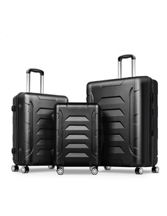 3PCS Luggage Suitcase Trolley Set Hard Case Travel Storage TSA Lock Dina Black