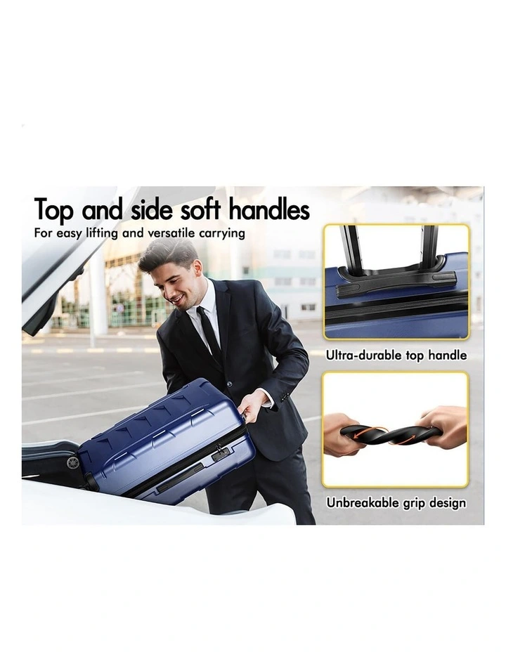 3PCS Luggage Suitcase Trolley Set Hard Case Travel Storage TSA Lock Dina Navy image 6