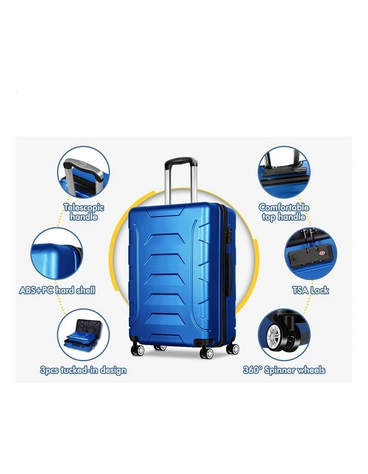 3PCS Luggage Suitcase Trolley Set Hard Case Travel Storage TSA Lock Dina Blue image 4