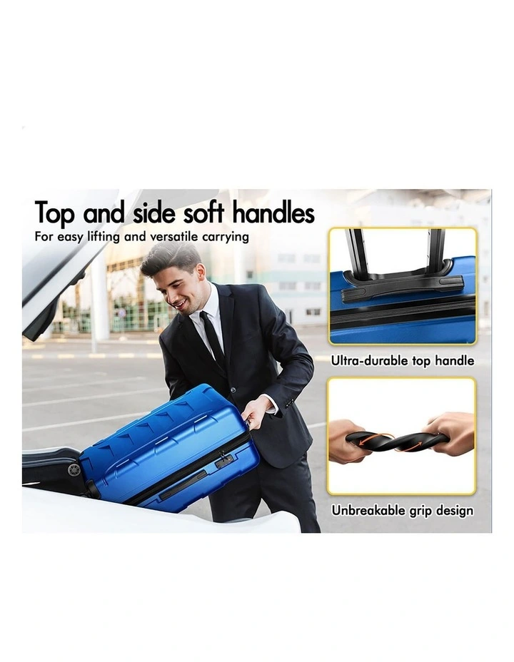 3PCS Luggage Suitcase Trolley Set Hard Case Travel Storage TSA Lock Dina Blue image 5