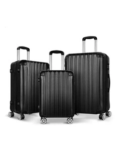 3PCS Luggage Suitcase Trolley Set Hard Case Travel Storage TSA Lock Voyage Pro Black