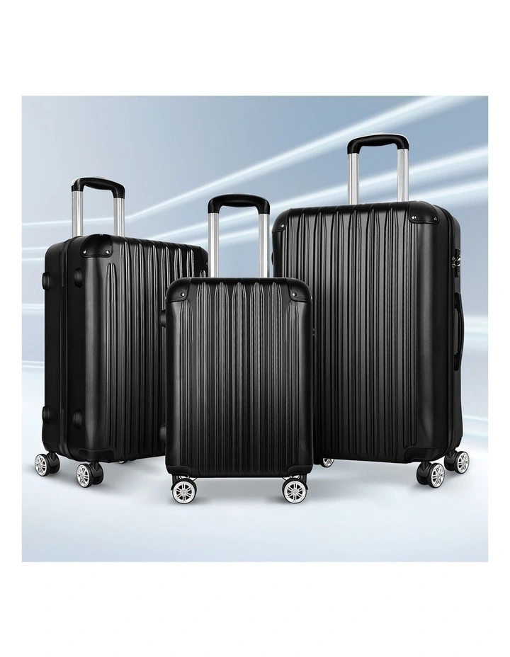 3PCS Luggage Suitcase Trolley Set Hard Case Travel Storage TSA Lock Voyage Pro Black image 7
