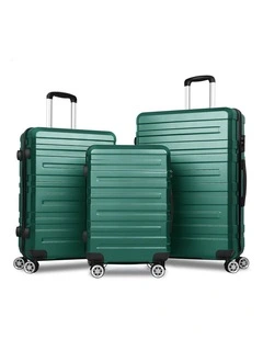 Luggage 3PCS Set Suitcase Trolley TSA Carry on Hard Case Green