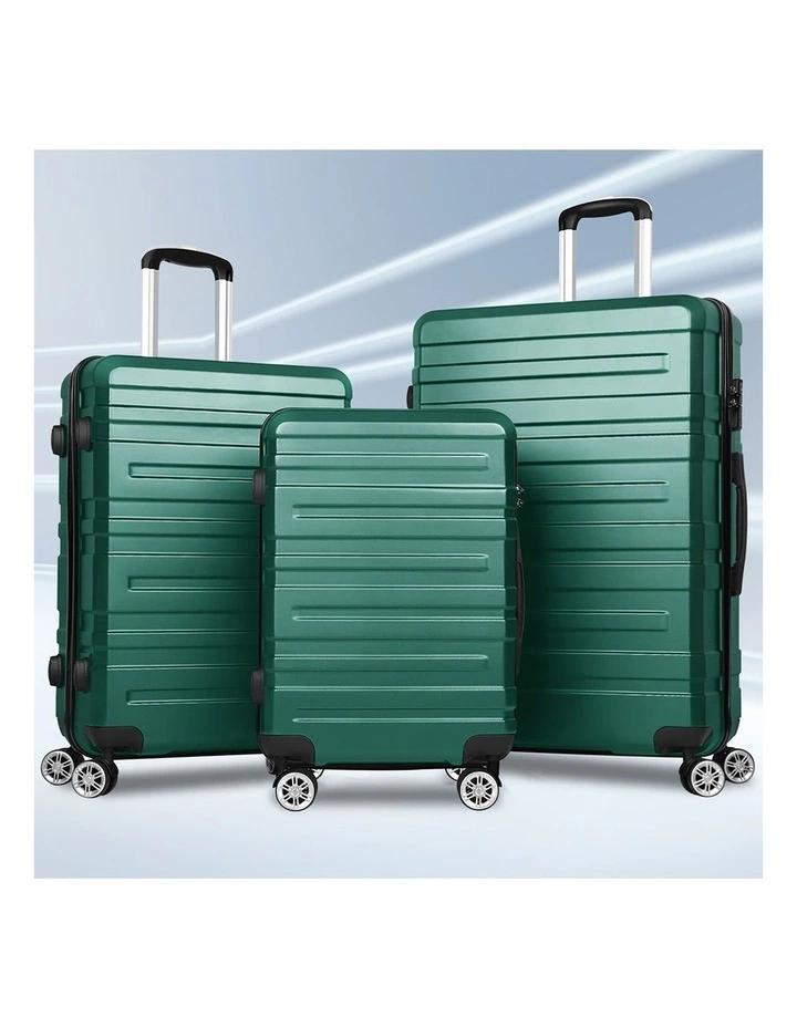 Luggage 3PCS Set Suitcase Trolley TSA Carry on Hard Case Green image 7