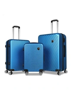 3PCS Luggage Suitcase Trolley Set Hard Case Travel Storage TSA Lock Timothy Blue