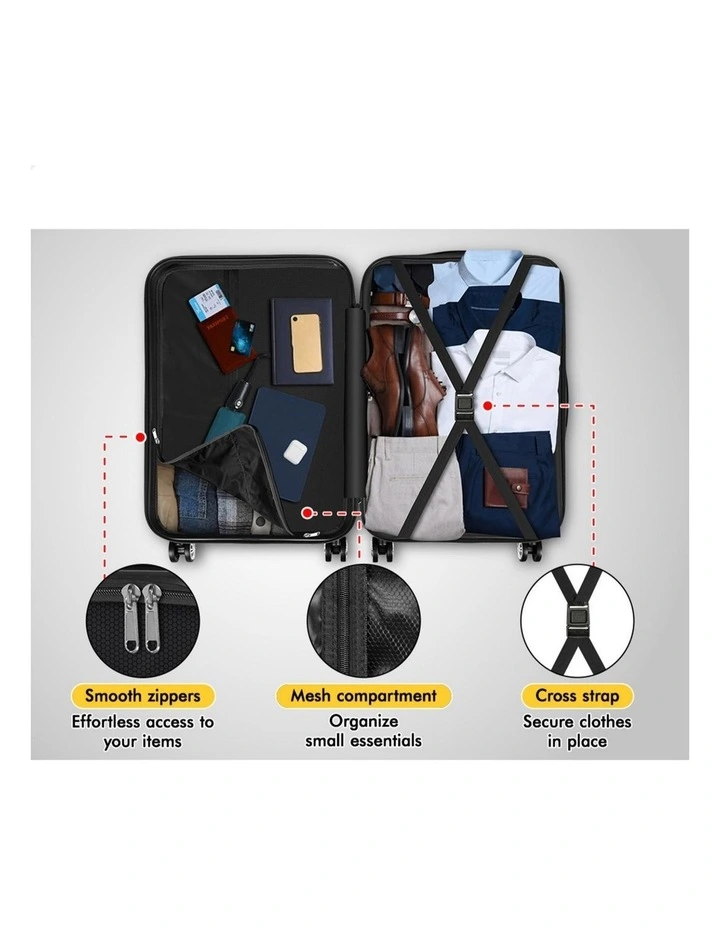 3PCS Luggage Suitcase Trolley Set Hard Case Travel Storage TSA Lock Timothy Blue image 2