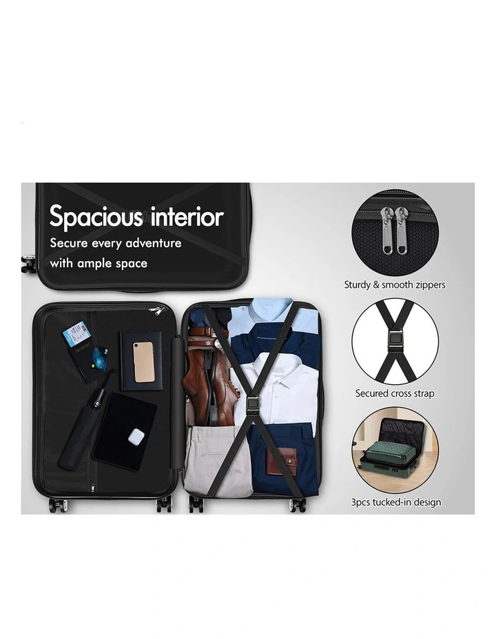 3PCS Luggage Suitcase Trolley Set Hard Case Travel Storage TSA Lock Voyage Pro Green image 2