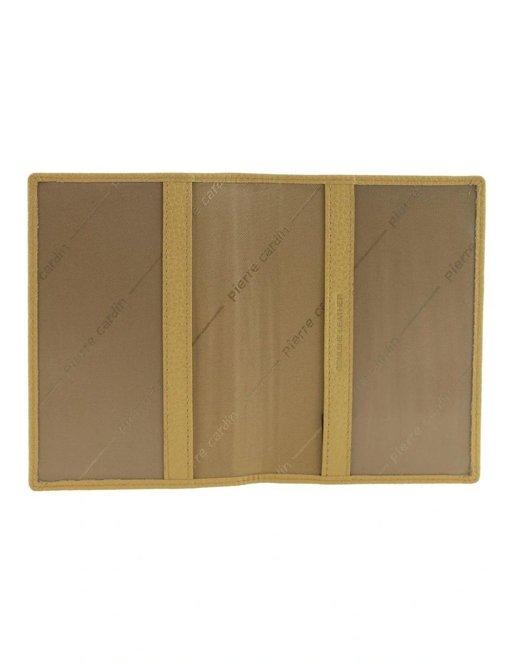 Pierre Cardin Leather Passport Wallet Cover in Gold image 2