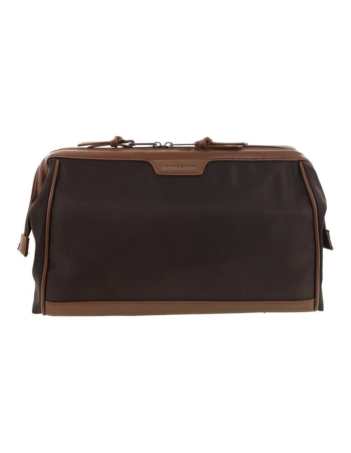 Pierre Cardin Euro Toiletry Bag in Chocolate - Nylon/Vegan Leather image 2
