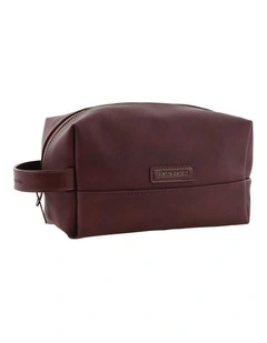 Pierre Cardin Coated Canvas Travel Toiletry Bag in Wine - Coated canvas (PU finish)