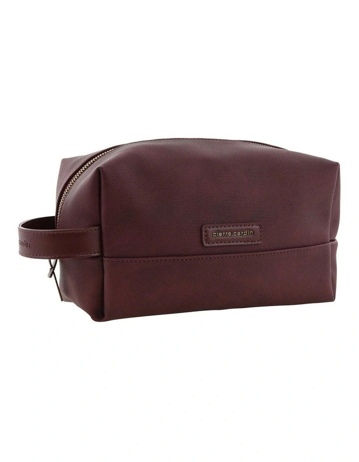 Pierre Cardin Coated Canvas Travel Toiletry Bag in Wine - Coated canvas (PU finish) image 1