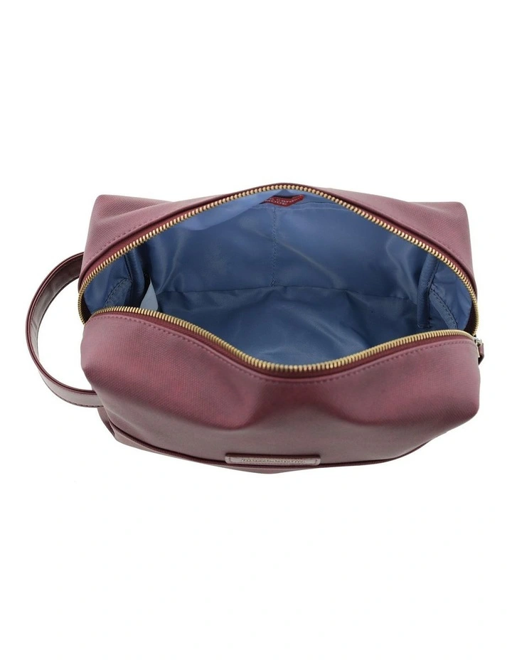 Pierre Cardin Coated Canvas Travel Toiletry Bag in Wine - Coated canvas (PU finish) image 2