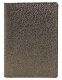 Pierre Cardin Leather Passport Wallet Cover in Metallic Bronze