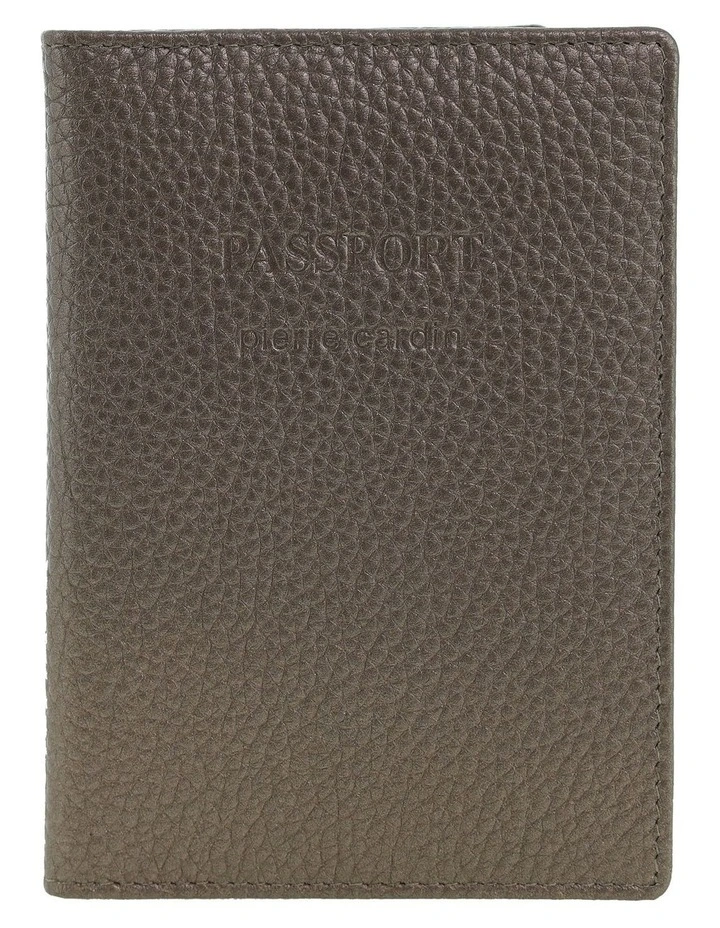 Pierre Cardin Leather Passport Wallet Cover in Metallic Bronze image 1