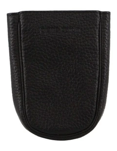 Pierre Cardin Italian Leather Keyring Pouch in Black