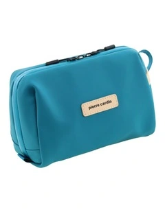 Pierre Cardin Travel Wash Bag in Turquoise - Wax-finish PU