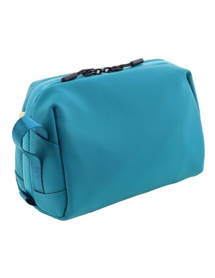 Pierre Cardin Travel Wash Bag in Turquoise - Wax-finish PU image 4