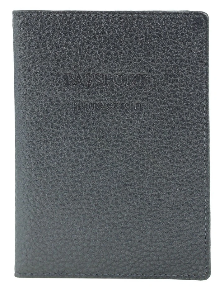 Pierre Cardin Leather Passport Wallet Cover in Metallic Grey image 1