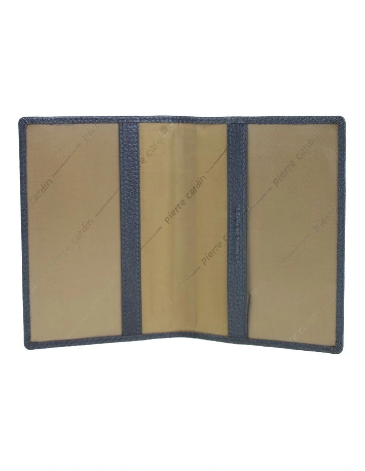 Pierre Cardin Leather Passport Wallet Cover in Metallic Grey image 2
