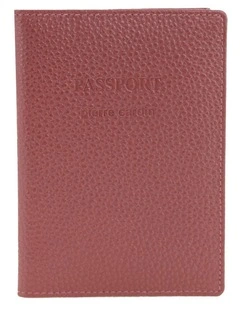 Pierre Cardin Leather Passport Wallet Cover in Metallic Rose