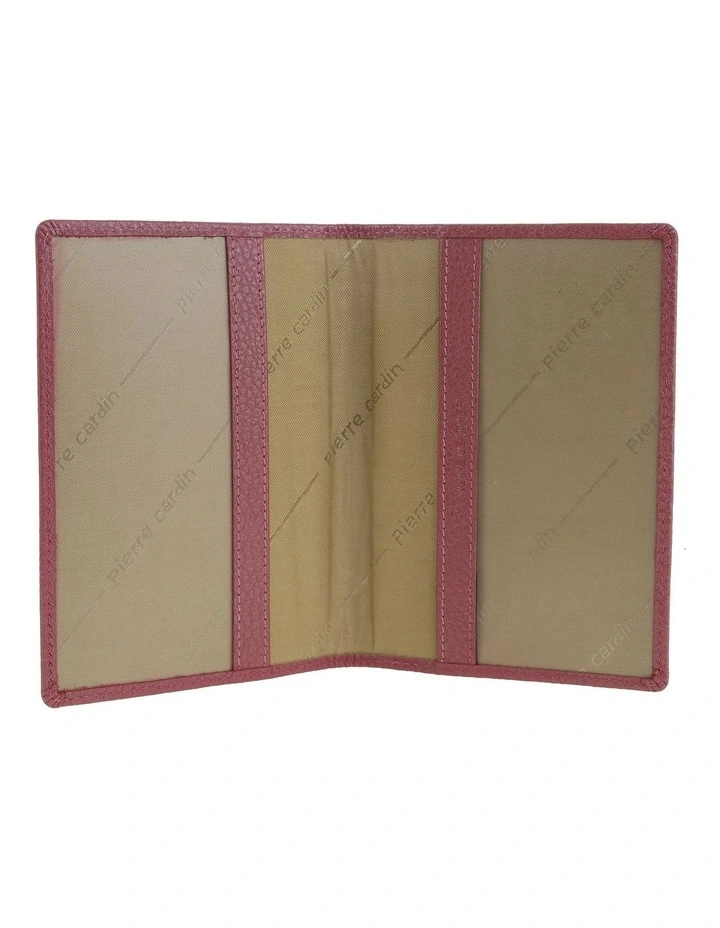Pierre Cardin Leather Passport Wallet Cover in Metallic Rose image 2