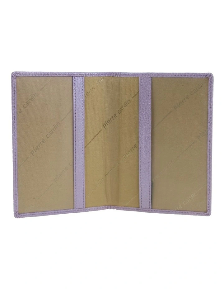 Pierre Cardin Leather Passport Wallet Cover in Metallic Lilac image 2