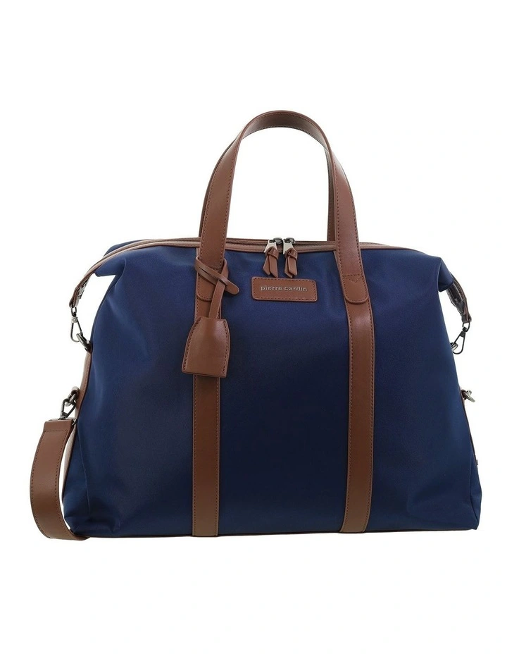 Pierre Cardin 2-Tone Lite Duffle Carry On in Navy - Nylon/Vegan Leather image 3