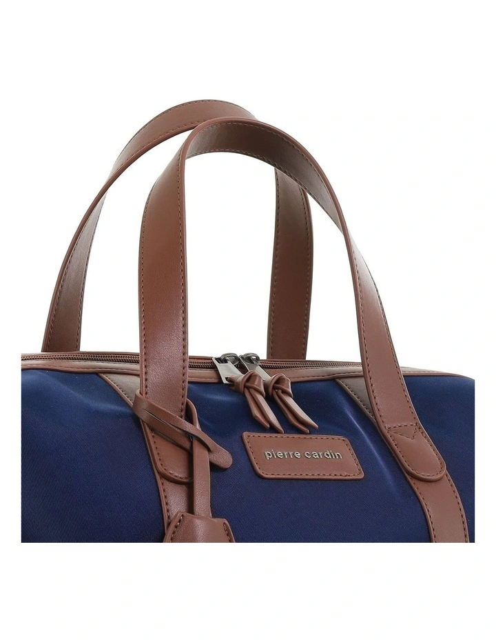 Pierre Cardin 2-Tone Lite Duffle Carry On in Navy - Nylon/Vegan Leather image 5