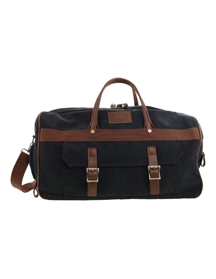 Pierre Cardin Nomadic Canvas Overnight Bag in Black - Canvas/Vegan Leather image 3